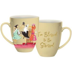 Artistic Ceramic Mug with Dance Illustration